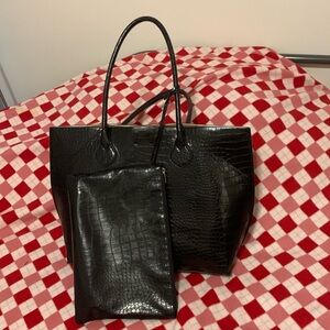 H&M black large tote bag